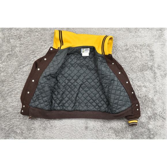 Trophy Jackets Brown/Yellow Cotton Varsity Jacket S Vintage Avaires Vintage 60's - Picture 3 of 10